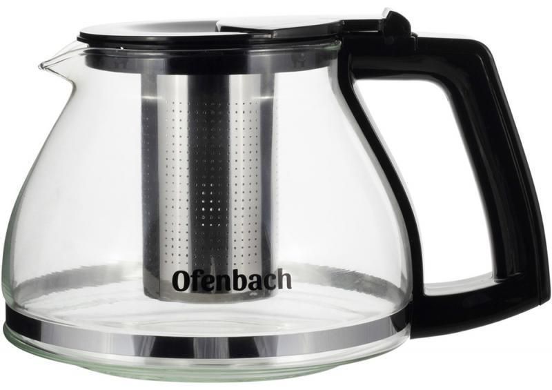 Чайник скляний заварювальний Ofenbach 900 мл зі знімним ситечком (0613s) NB-100613S фото