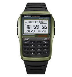 Мужские наручные часы с калькулятором Skmei 2255 (Зеленые) L703244 фото