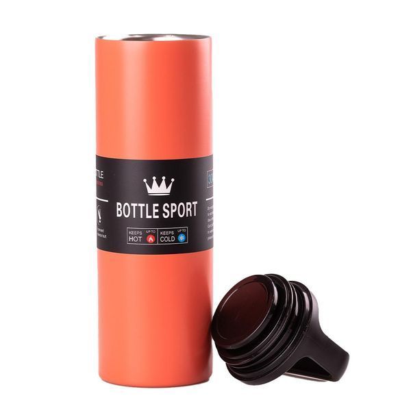Термос з ручкою Bottle Sport 500 мл з металевою колбою 24 см помаранчевий LU-HPGM5009O фото