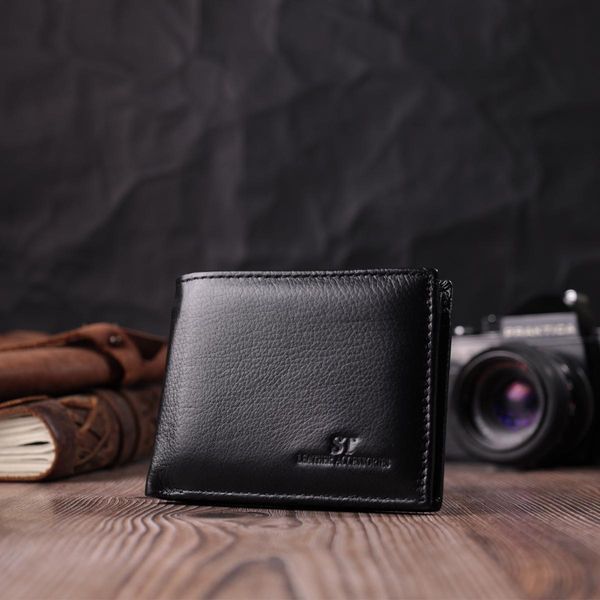 Чоловічий гаманець-затиск з натуральної шкіри ST Leather 22460 Чорний b22460 фото