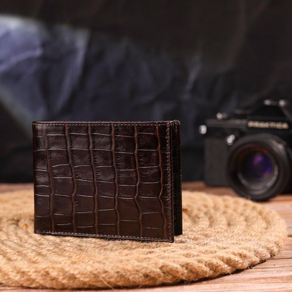 Невелике чоловіче портмоне з натуральної фактурної шкіри CANPELLINI 21522 Коричневе b21522 фото