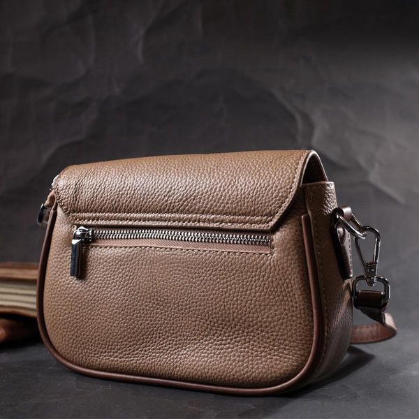 Женская полукруглая сумка с магнитом-защелкой из натуральной кожи Vintage 22440 Бежевая b22440 фото