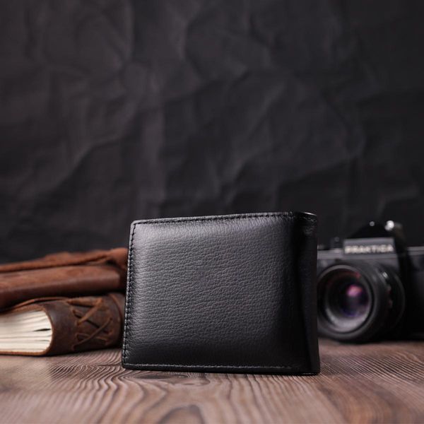 Чоловічий гаманець-затиск з натуральної шкіри ST Leather 22460 Чорний b22460 фото