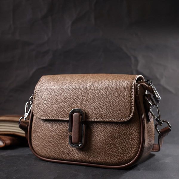 Женская полукруглая сумка с магнитом-защелкой из натуральной кожи Vintage 22440 Бежевая b22440 фото