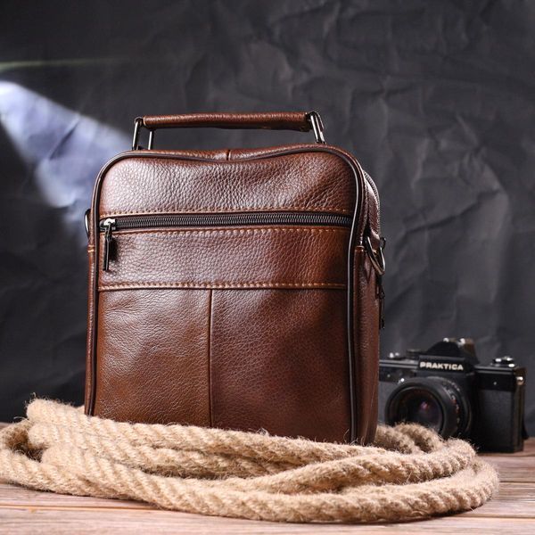 Стильная мужская сумка из натуральной кожи 21275 Vintage Коричневая b21275 фото