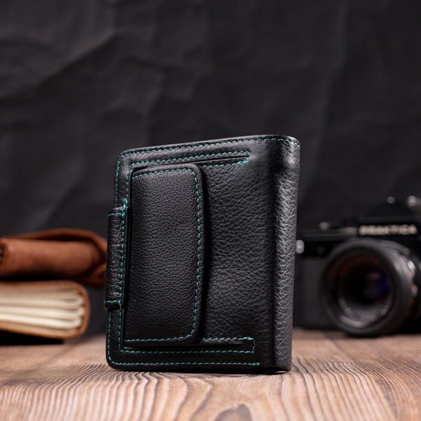 Кожаный женский кошелек с монетницей снаружи ST Leather 19454 Черный b19454 фото
