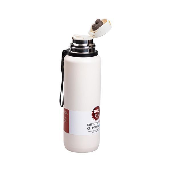 Термос High Bottle із заварником 1 л із нержавіючої сталі білий HP-14-28W фото