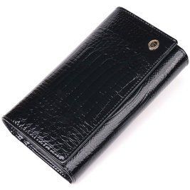 Лаковый женский кошелек с визитницей ST Leather 19403 Черный b19403 фото
