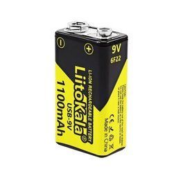 Акумулятор Крона Liitokala 1100mAh 9V USB (Чорно-жовтий) L703627 фото