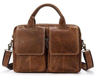 Кожаная сумка для ноутбука Vintage 14867 Коричневая 36х26х6,5 см b14867 фото