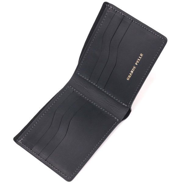 Мужской кожаный кошелек без застежки Украина GRANDE PELLE 16755 Черный b16755 фото