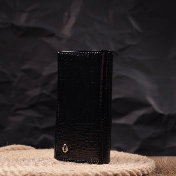Лаковый женский кошелек с визитницей ST Leather 19403 Черный b19403 фото