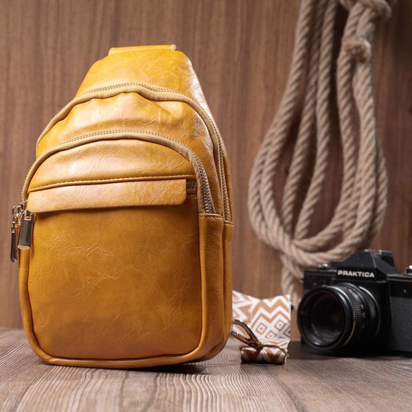 Жіноча сумка з однією лямкою через плече з гладкої екошкіри Vintage 22769 Жовта b22769 фото