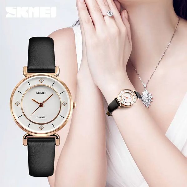 Женские классические часы Skmei 1330 (Золотистые) L13303 фото