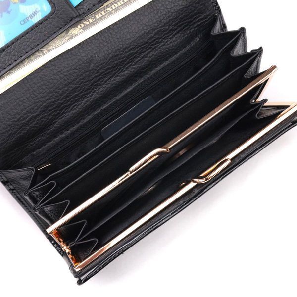 Лаковый женский кошелек с визитницей ST Leather 19403 Черный b19403 фото