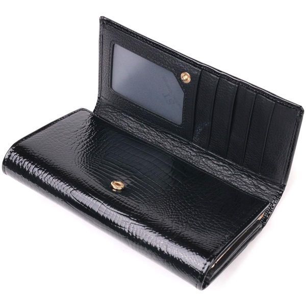 Лаковый женский кошелек с визитницей ST Leather 19403 Черный b19403 фото