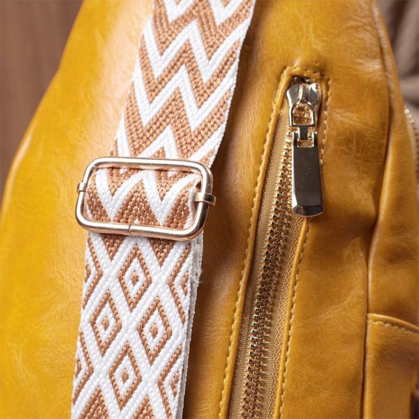 Жіноча сумка з однією лямкою через плече з гладкої екошкіри Vintage 22769 Жовта b22769 фото