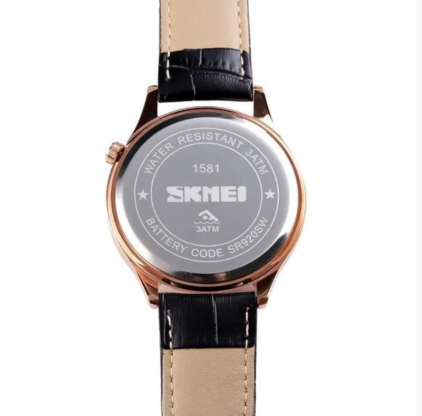 Чоловічий кварцовий годинник Skmei 1581 Prestige чорний з рожевим L15810 фото