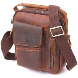 Винтажная мужская сумка из натуральной кожи 21293 Vintage Коричневая b21293 фото