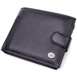 Мужской горизонтальный бумажник из натуральной кожи ST Leather 22466 Черный b22466 фото
