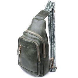 Слинг сумка для женщин из экокожи Vintage 22745 Зеленая b22745 фото