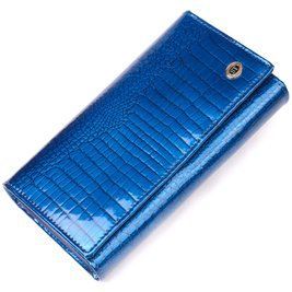 Женский кошелек из лакированной кожи с визитницей ST Leather 19404 Синий b19404 фото