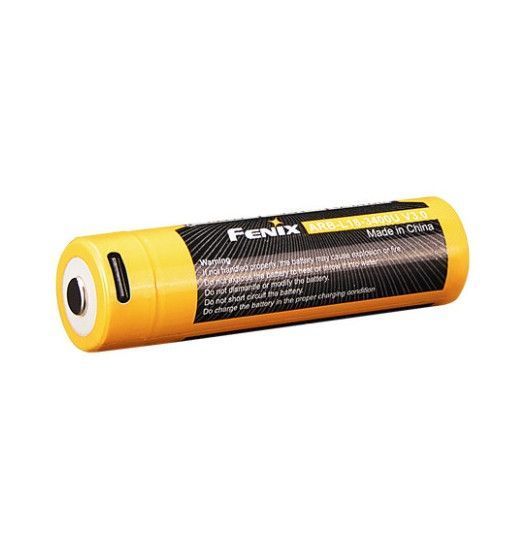 Аккумулятор 18650 Fenix 3400mAh 3.6V Li-ion с Type-C зарядкой (Черно-желтый) L712732 фото