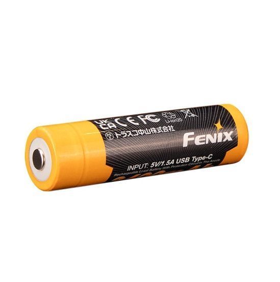 Аккумулятор 18650 Fenix 3400mAh 3.6V Li-ion с Type-C зарядкой (Черно-желтый) L712732 фото