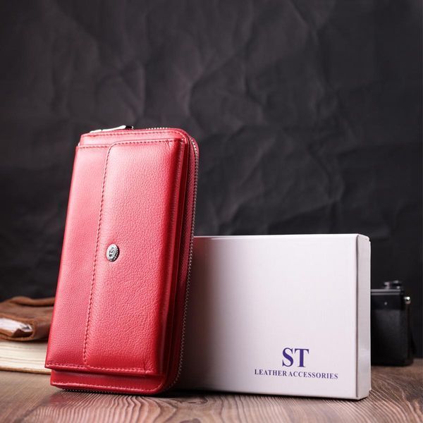 Гаманець-клатч з ручкою для носіння в руці з натуральної шкіри ST Leather 22530 Червоний b22530 фото