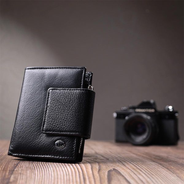 Вертикальний гаманець для жінок із натуральної шкіри ST Leather 22703 Чорний b22703 фото