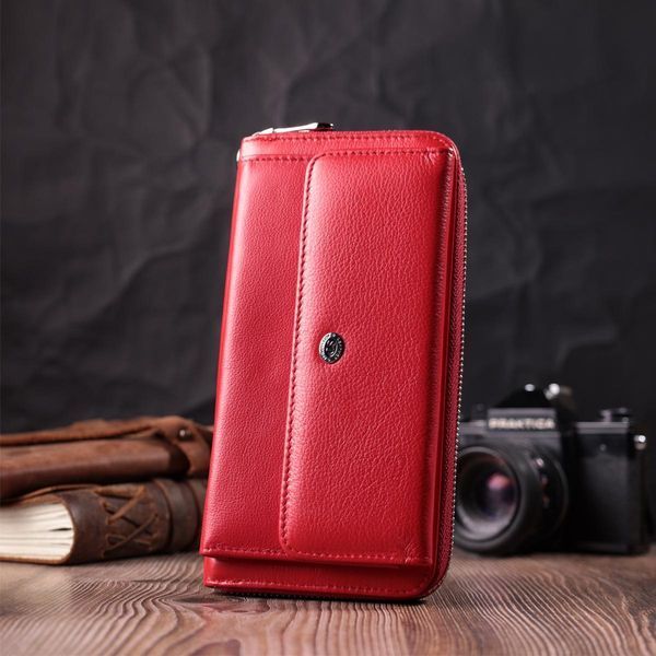 Гаманець-клатч з ручкою для носіння в руці з натуральної шкіри ST Leather 22530 Червоний b22530 фото