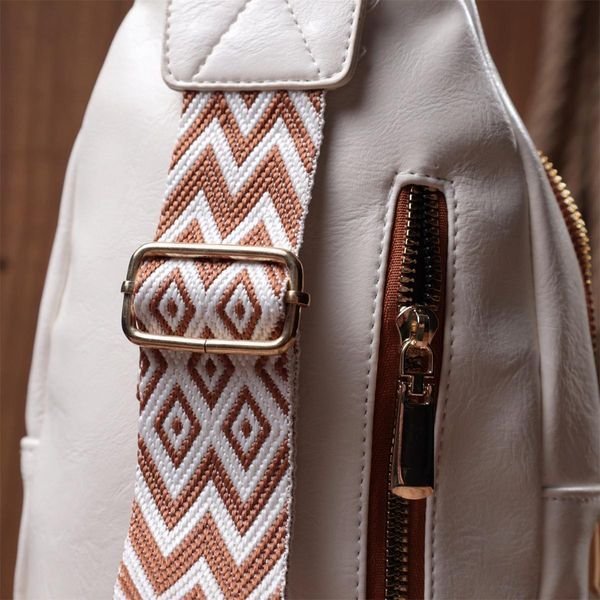 Жіноча сумка з однією лямкою через плече з гладкої екошкіри Vintage 22768 Біла b22768 фото