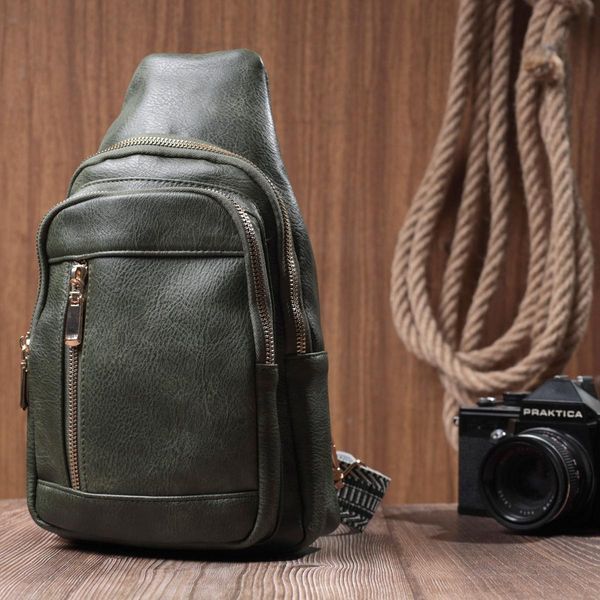 Слинг сумка для женщин из экокожи Vintage 22745 Зеленая b22745 фото