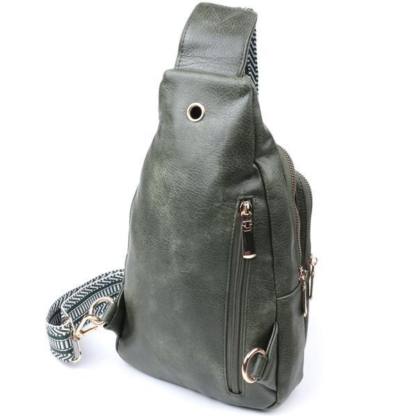 Слинг сумка для женщин из экокожи Vintage 22745 Зеленая b22745 фото