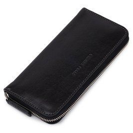 Кожаный женский кошелек на молнии GRANDE PELLE 11562 Черный b11562 фото