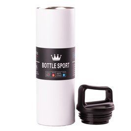 Термос для напоїв з ручкою Bottle Sport 500 мл з металевою колбою 24 см Білий LU-HPGM5009W фото