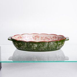 Форма для запікання Vintage 30&times;18&times;5 см овальна з ручками Зелена LU-HM05-02 фото