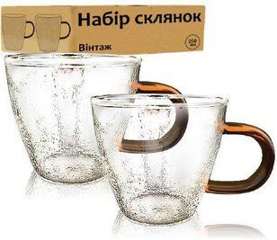 Набор 4 чашки "Vintage" 250мл стеклянные ST-203-1 фото
