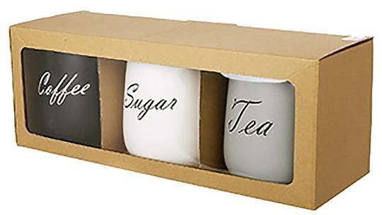 Набор 3 банки Merceyl "Sugar, Tea, Coffee" по 1000 мл, керамика с деревянными крышками BD-304-034 фото