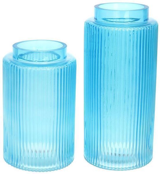 Ваза декоративна Ancient Glass "Прозора Лазур" 20х12см, яскраво-блакитне скло BD-591-292 фото