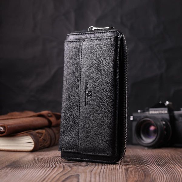 Функциональный кошелек-клатч унисекс из натуральной кожи ST Leather 22529 Черный b22529 фото