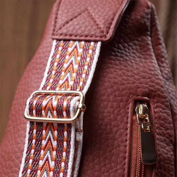 Жіноча сумка з однією лямкою через плече з зернистої екошкіри Vintage 22762 Бордова b22762 фото