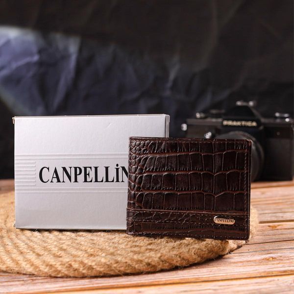 Зажим для купюр из натуральной фактурной кожи CANPELLINI 21519 Коричневый b21519 фото