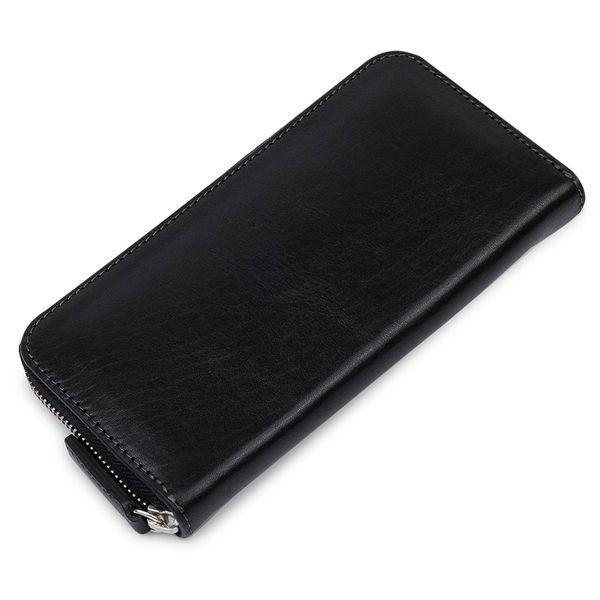 Кожаный женский кошелек на молнии GRANDE PELLE 11562 Черный b11562 фото