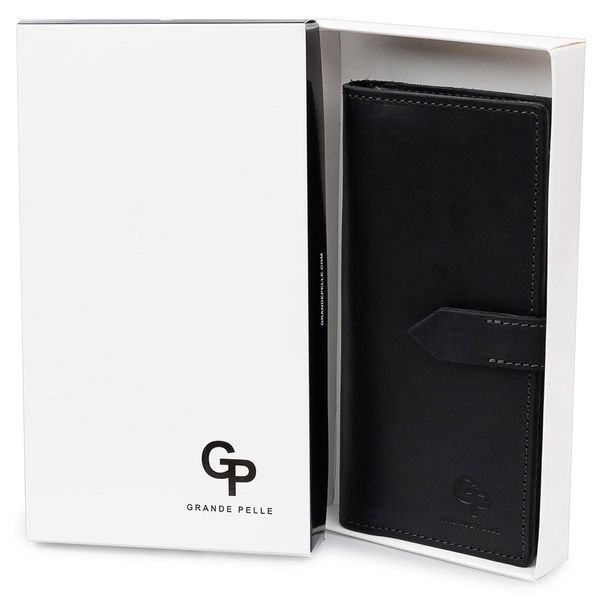 Стильное матовое мужское портмоне GRANDE PELLE 11560 Черный b11560 фото