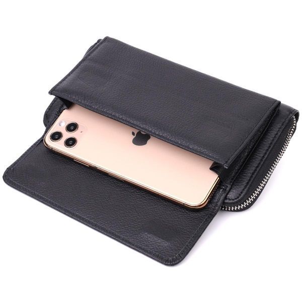 Функциональный кошелек-клатч унисекс из натуральной кожи ST Leather 22529 Черный b22529 фото