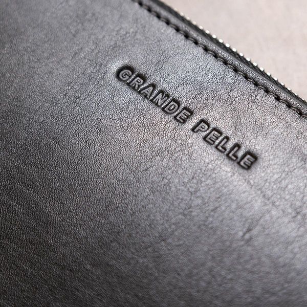 Кожаный женский кошелек на молнии GRANDE PELLE 11562 Черный b11562 фото