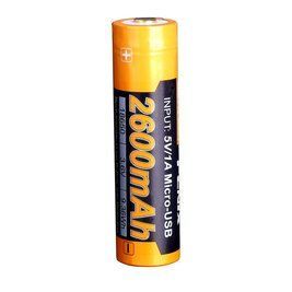 Акумулятор 18650 Fenix ​​2600 mAh із micro-usb зарядкою (Чорно-жовтий) L712727 фото
