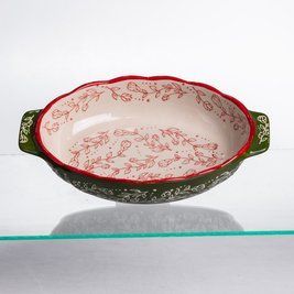 Форма для запікання Vintage 21&times;15&times;5 см овальна з ручками Зелена LU-HM05-01 фото