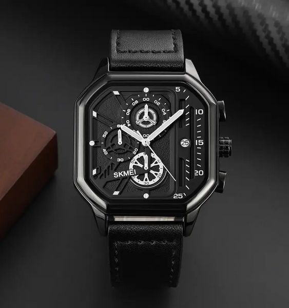 Наручний чоловічий класичний годинник Skmei 1963 Чорний L900674 фото